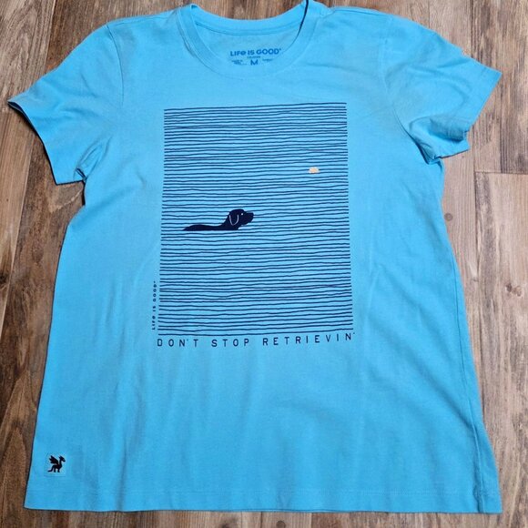 Life is Good Retriever Dog Water Women's Crusher Crew Tee Shirt - Picture 3 of 7